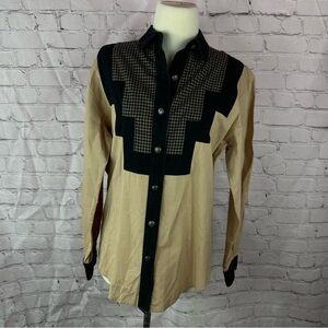 vintage santa fe lady by RKJ western southwestern cotton Button-Up Shirt sz M